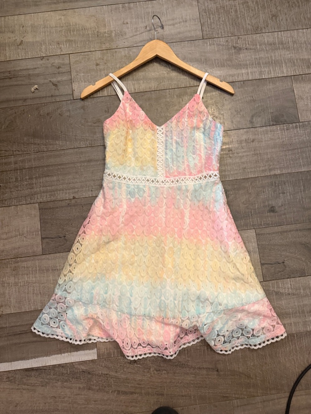 Speechless Pastel Lace Layered Sundress in Pink, Yellow, Blue